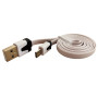 MKF-1021 WB USB/Micro USB, datový a nabíjecí kabel, ploché provedení, bílý, délka 1 m