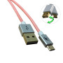 MKF-REV12OR USB/Micro USB, datový a nabíjecí kabel, oboustranné konektory, růžový, délka 1,2 m_2