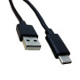 MKF-USB2.0A/3.1C, USB/USB-C, datový a nabíjecí kabel, černý, délka 1,2 m-2