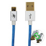 MKF-REV12BL USB/Micro USB, datový a nabíjecí kabel, oboustranné konektory, modrý, délka 1,2 m