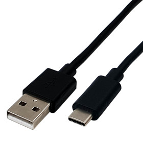MKF-USB2.0A/3.1C, USB/USB-C, datový a nabíjecí kabel, černý, délka 1,2 m