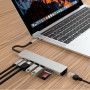 MKF-USBC81 USB-C Hub, 2x USB 3.0, 2x USB-C, HDMI 4K/60Hz, RJ45, SD, Micro SD, ALU provedení-2