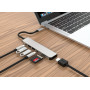 MKF-USBC71 USB-C Hub, 2x USB 3.0, 2x USB-C, SD, Micro SD, HDMI 4K/60Hz, ALU provedení-2