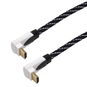 MKF-100302/1m propojovací HDMI kabel, V2.0, Lomený 90°, 4K/60Hz, 18 Gb/s, 1 m-3