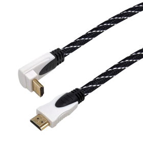 MKF-100303/1,8m propojovací HDMI kabel, V2.0, Lomený 90°, 4K/60Hz, 18 Gb/s, 1,8 m-3